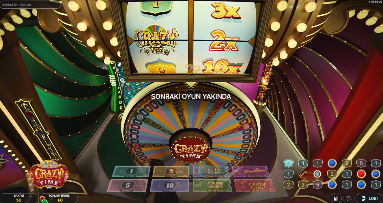 Crazy Time Oynanış, Arayüz ve Özellikler